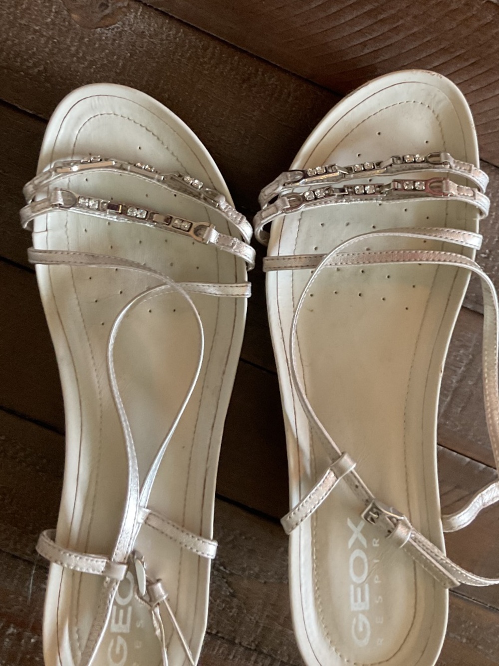 ⭐️ Geox Roxy Pearlized Nappa Leather Sandals - size 9.5 - Picture 6 of 8